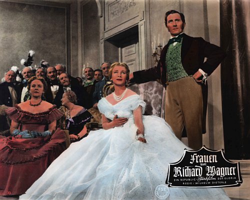 Peter Cushing dans "Magic Fire" (1955, de William Dieterle), avec Valentina Cortese (photo peinte à la main)