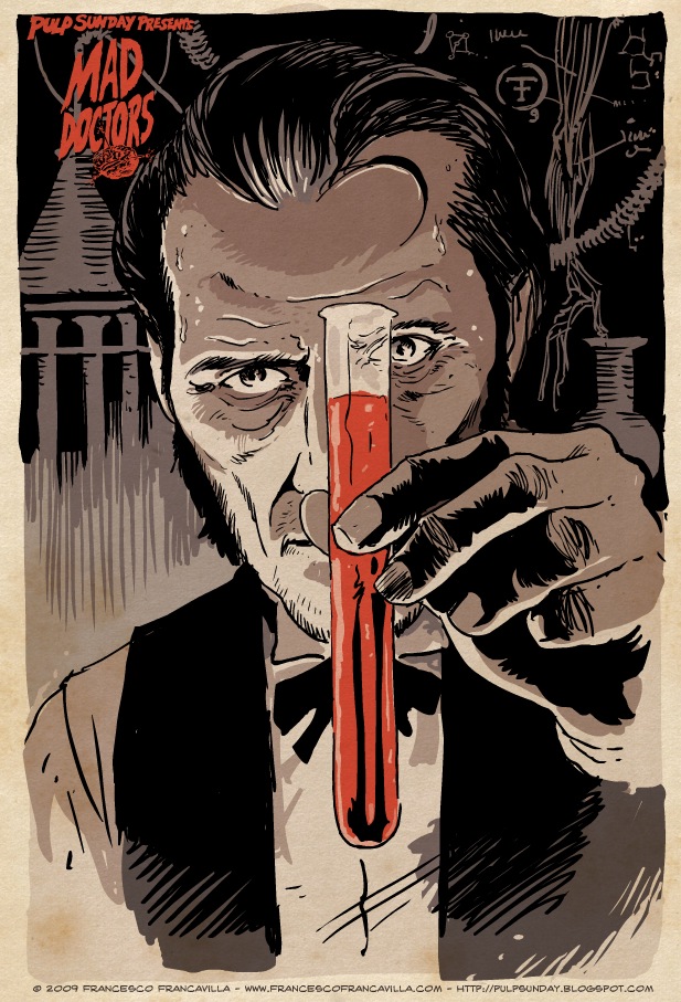Le Baron Victor Frankenstein tel qu'interprété par Peter Cushing et dessiné par Francesco Francavilla