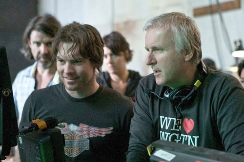 James Cameron sur le tournage
