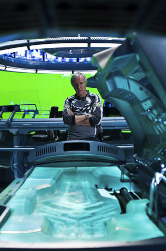James Cameron sur le tournage