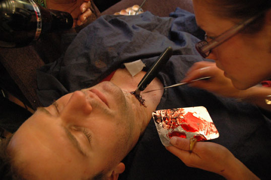 maquillage sur le tournage