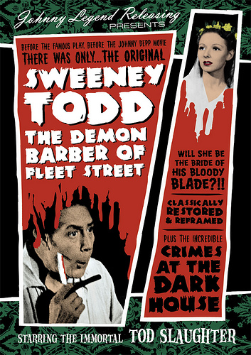 "Sweeney Todd, The Demon Barber of Fleet Steet"", la version originale britannique avec Tod Slaughter réalisée en 1936 et inédite en France, sera distribuée en dvd par Opening à partir du 6 août prochain.... Une perle à découvrir !