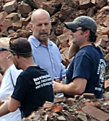 Bruce Willis sur le tournage