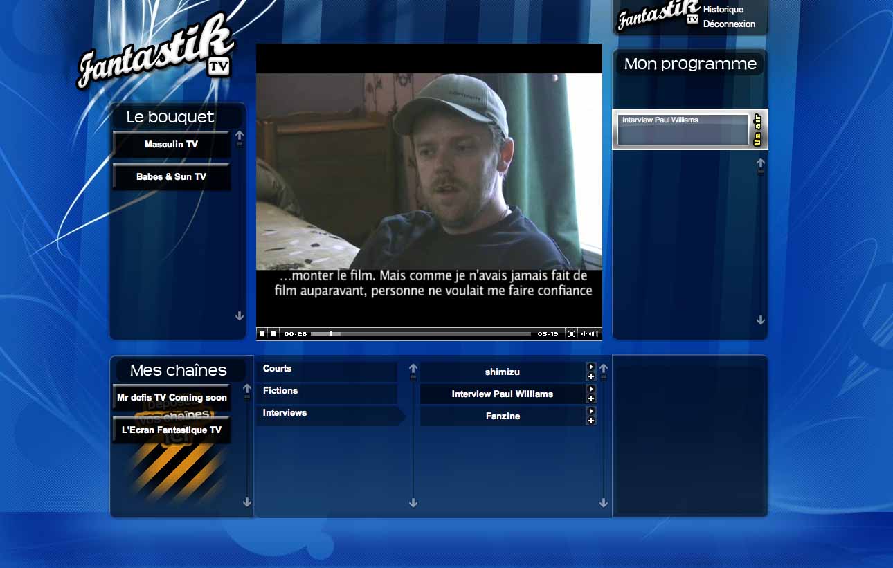 La chaine L'Ecran Fantastique activée (voir ci-dessous)