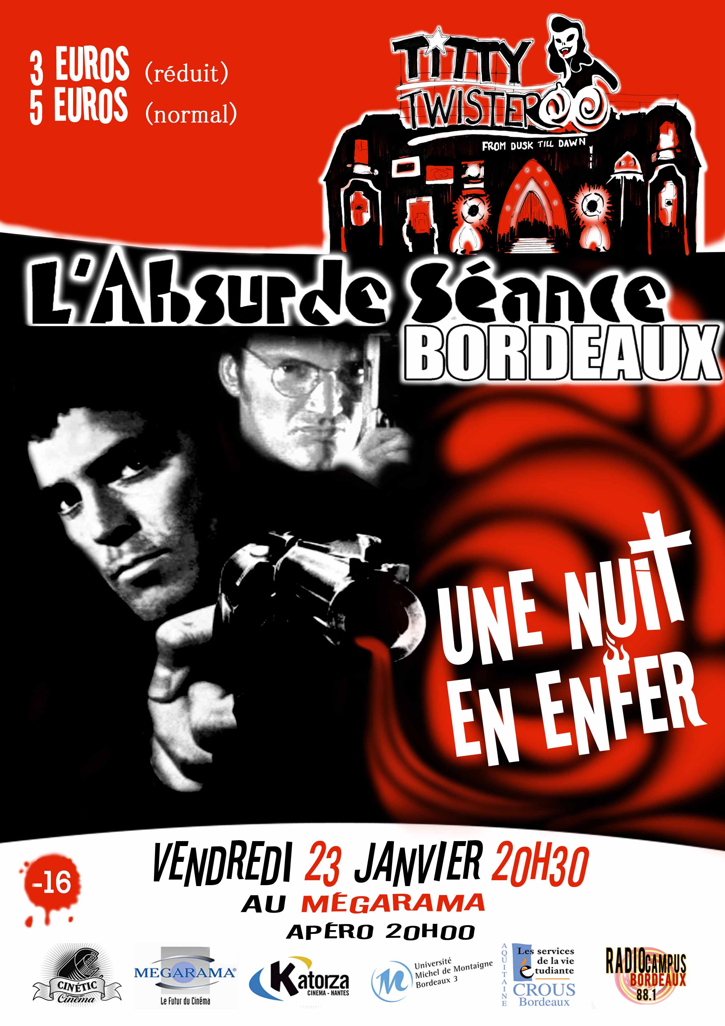Projection à Bordeaux le 23 janvier à 20h30 d' "Une Nuit en enfer' (voir détails ci-dessous)