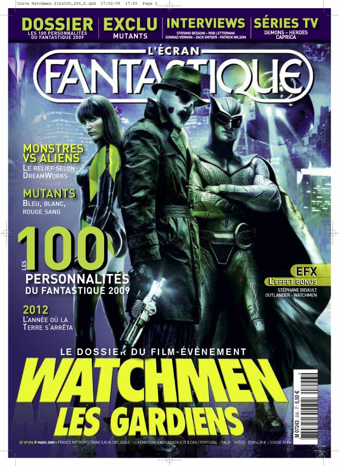 L'équipe de L'Ecran Fantastique a visionné ce matin "WATCHMEN": ainsi que l'on pouvait s'y attendre de la part de l'auteur de "300", le film est d'une qualité exceptionnelle !