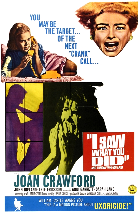 L'excellent "I Saw What You Did" ("Tuer n'est pas jouer", 1965) de William Castle va faire l'objet d'un remake (suite ci-dessous)
