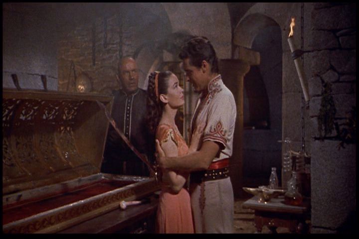 Le regretté Kerwin Matthews, inoubliable dans le rôle de Sinbad (aux côtés de Kathlyn Grant)