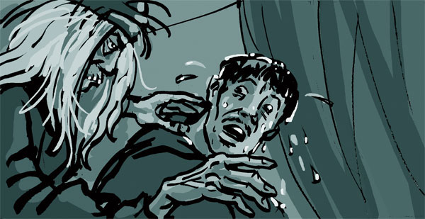 Khoma et la sorcière (storyboard)