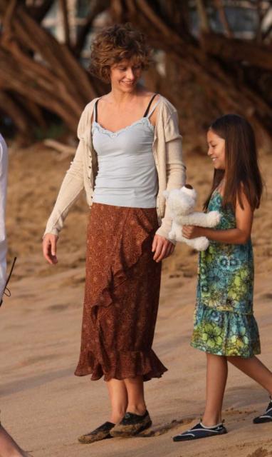 Cécile de France sur le tournage, à Hawai