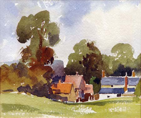 Une peinture à l'eau de Peter Cushing pour une carte postale