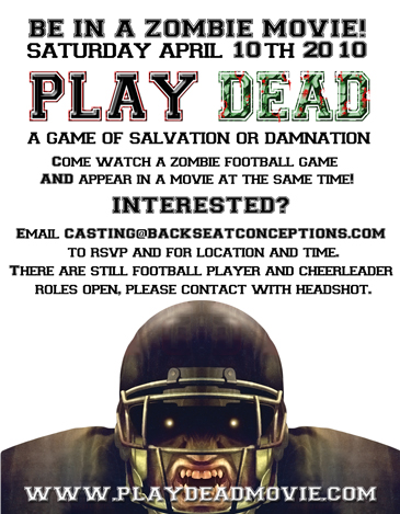 Une comédie d'horreur dans l'esprit de "Shaun of the Dead" :  "Play Dead" (voir ci-dessous)