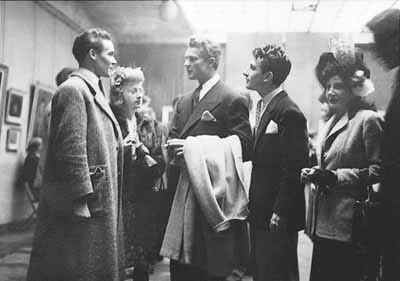 Vernissage aux côtés de Mistinguett et Georges Marshall en 1944