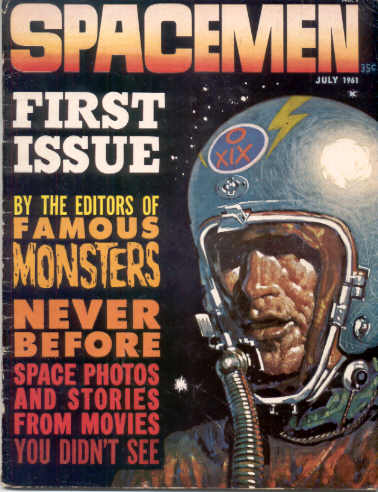 Le Ier numéro de "Spaceman" en juillet 1961, une des nombreuses revues de cinéma fantastique créées par Forrest J. Ackerman