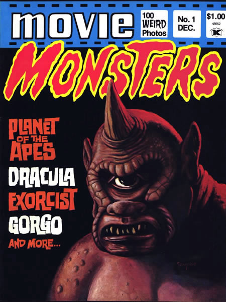 Publié par Charles Goodman, Movie Monsters (décembre 1974 - aout 1975) avait pour rédacteur en chef Jeff Rovin, qui avait précédemment travaillé par James Warren (Famous Monsters of Filmland), et écrivit ensuite plusieurs livres sur le cinéma fantastique.