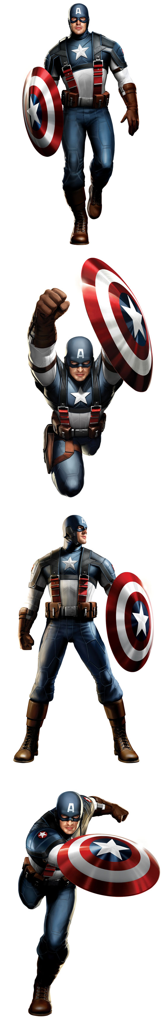 Chris Evans dans le costume de "The First Avenger : Captain America", de Joe Johnston, où Steve Rogers, volontaire pour participer à un programme expérimental se voit transformé en un super-soldat : Captain America !