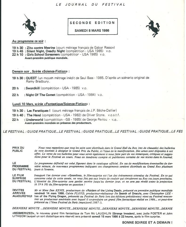 Le Journal du Festival (édition quotidienne)