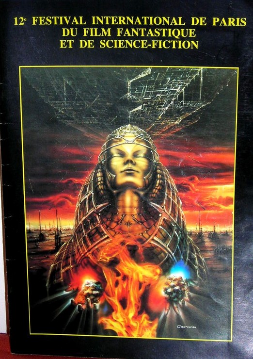 Catalogue du 12e Festival International de Paris du Film Fantastique et de Science-Fiction (illustration de Jacques Gastineau. Gravure et peinture sur bois).