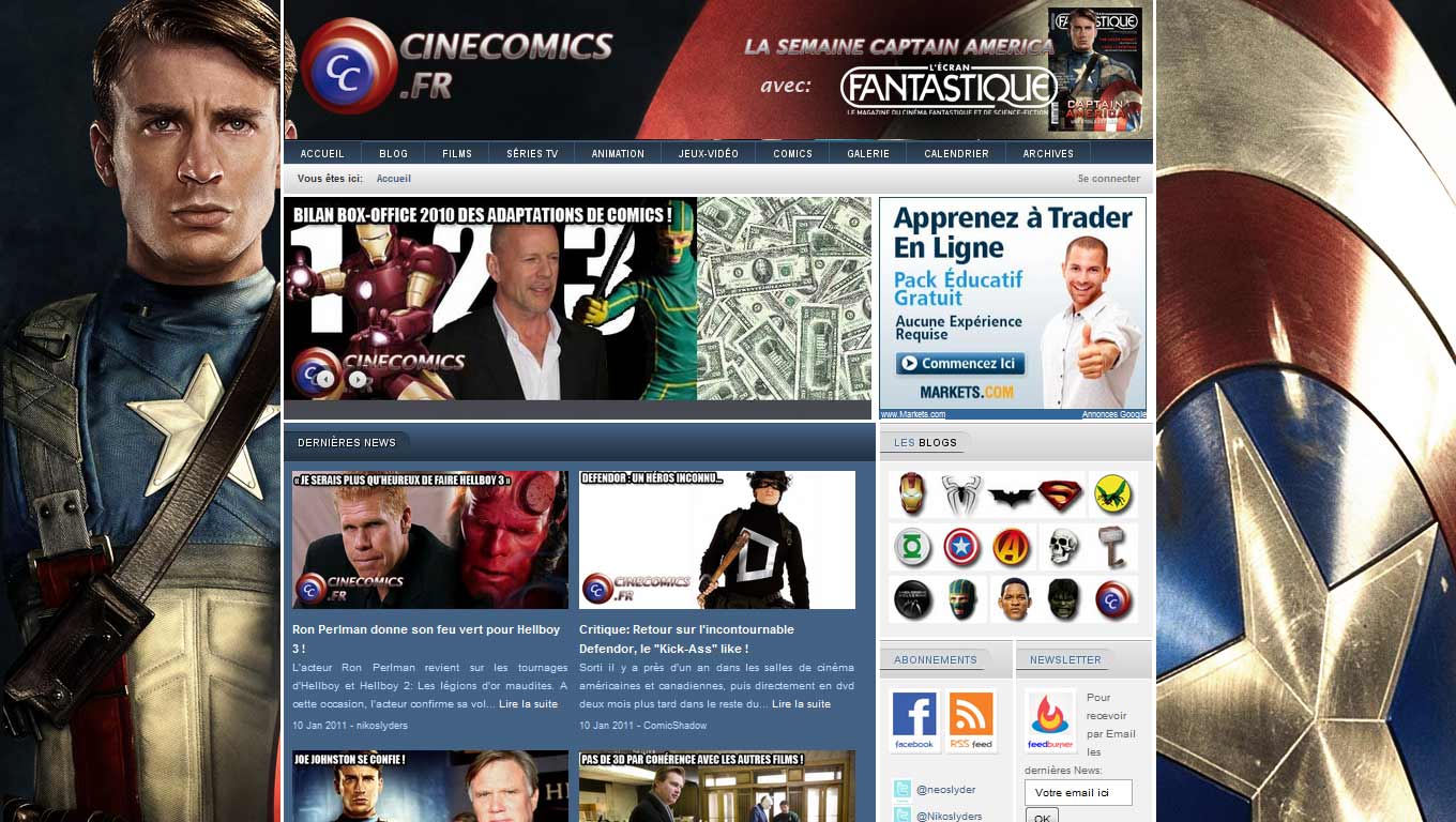 La semaine Captain America avec l'E.F. sur le site Cinecomics
