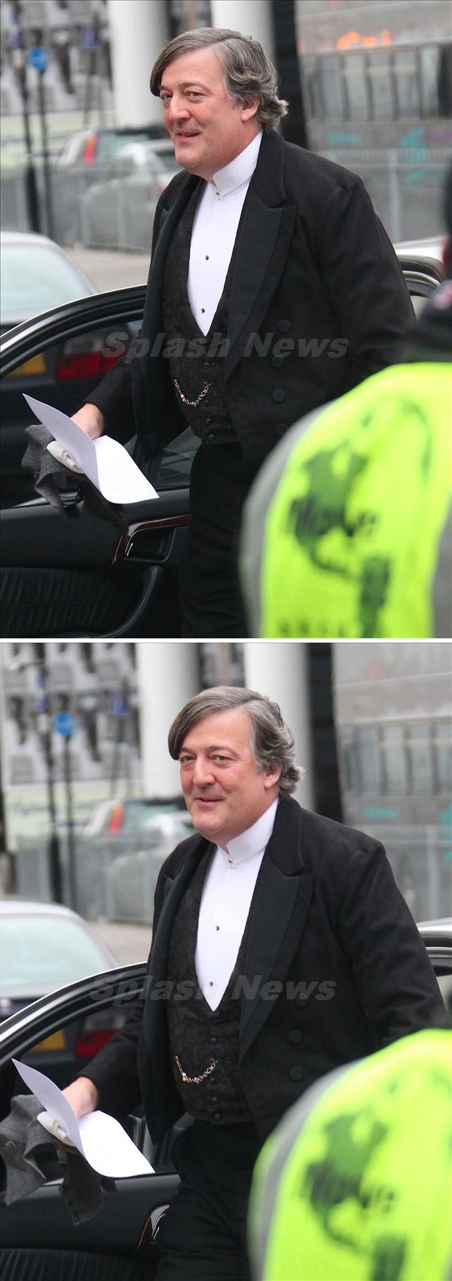 Stephen Fry dans le rôle de Mycroft, le frère ainé de Sherlock Holmes