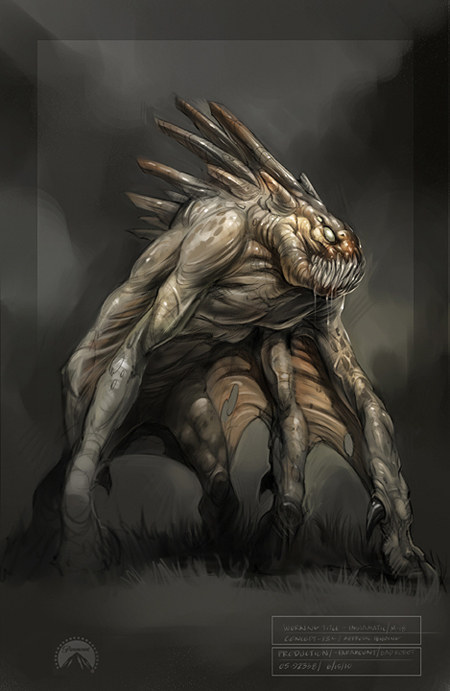 Info ou intox ? L'illustration ci dessous serait un dessin de production représentant le  monstre , doté de dents acérées et de quatre bras, de "Super 8", le nouveau film de SF de JJ Abrams produit par Steven Spielberg.