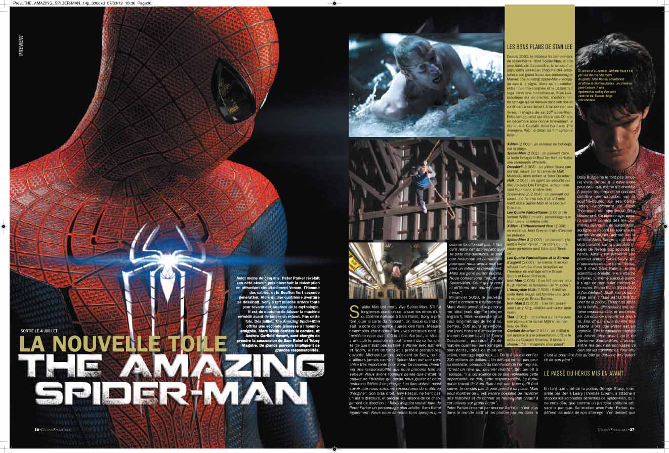 EF 330- Avril 2012. THE AMAZING SPIDER-MAN En preview exclusive : "The Amazing Spider-Man" - Dossier : "The Avengers - Reportages/interviews : "Battleship", "Upside Down", "Rec 3". Hommage : Ralph McQuarrie. Et tout le reste de l'actualité....
