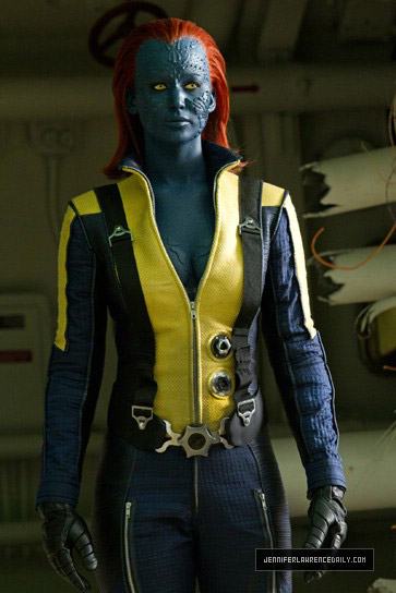 Mystique, alias Jennifer Lawrence....