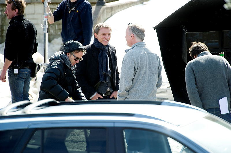 Daniel Craig et David Fincher sur le tournage