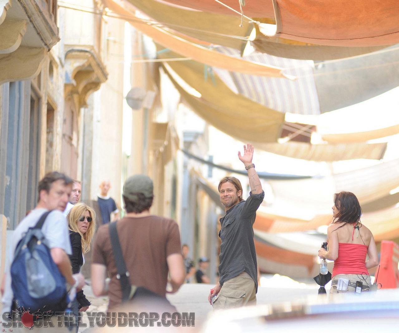 Brad Pitt sur le tournage