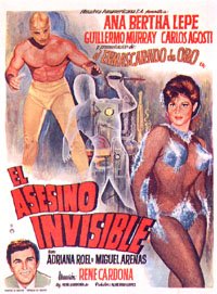 En enmascarado de oro contra el asesino invisible (1965) de René Cardona. Scén.: René Cardona Jr. et René Cardona. Avec : Jorge Rivero (En Enmascarado de Oro)