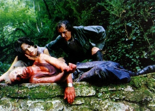 Thomas Kretschmann, Asia Argento et Dario Argento sur le tournage du "Syndrome de Stendhal"