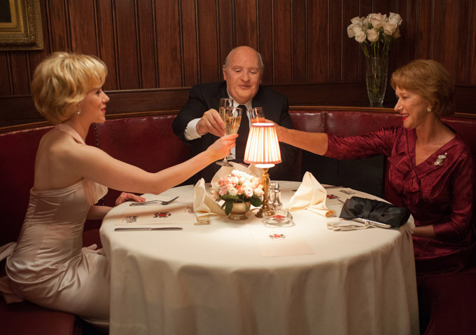 Scarlett Johansson, Anthony Hopkins (Hitchcock) et  Helen Mirren (Mme Hitrchcock)