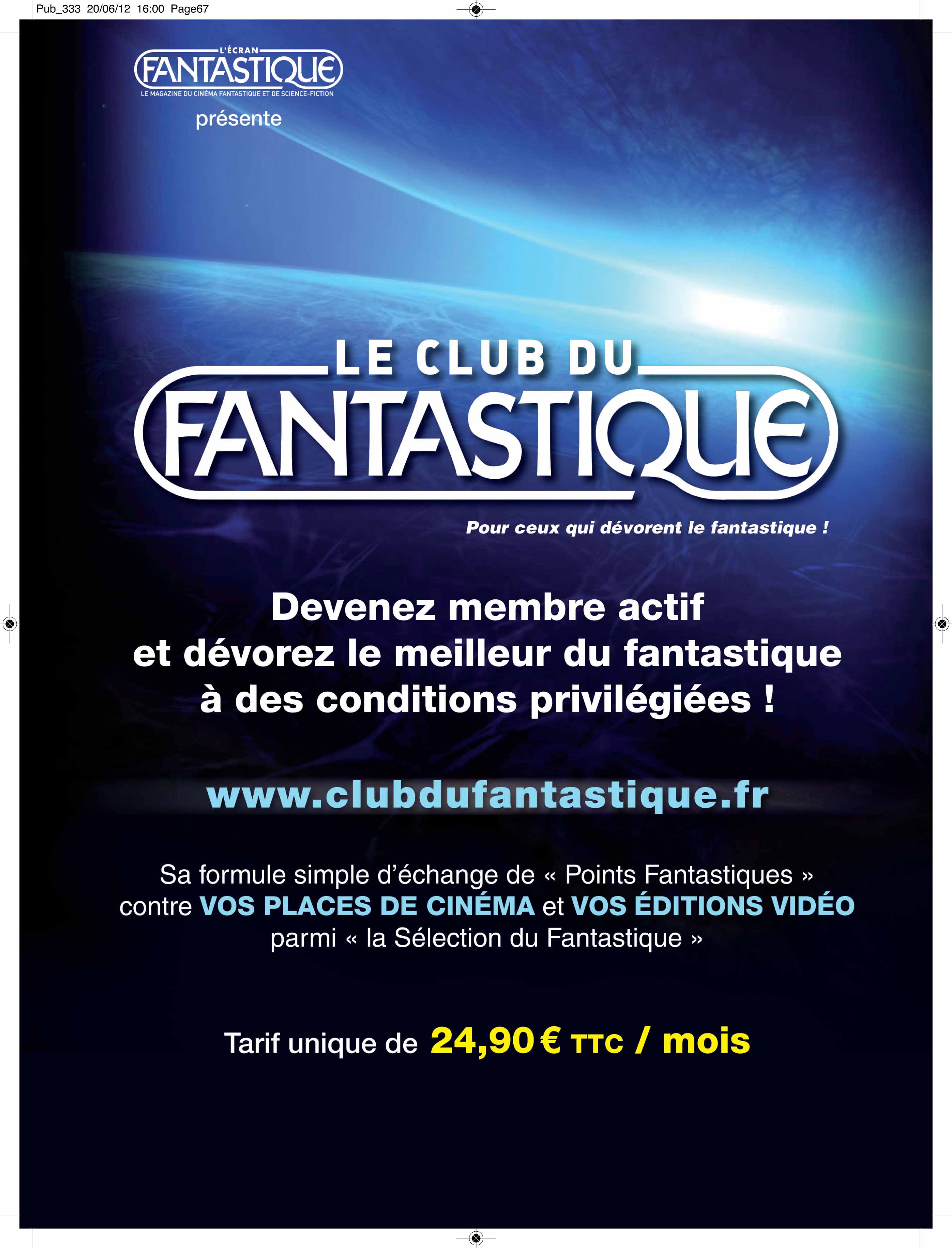 L’ECRAN FANTASTIQUE présente ; LE CLUB DU FANTASTIQUE