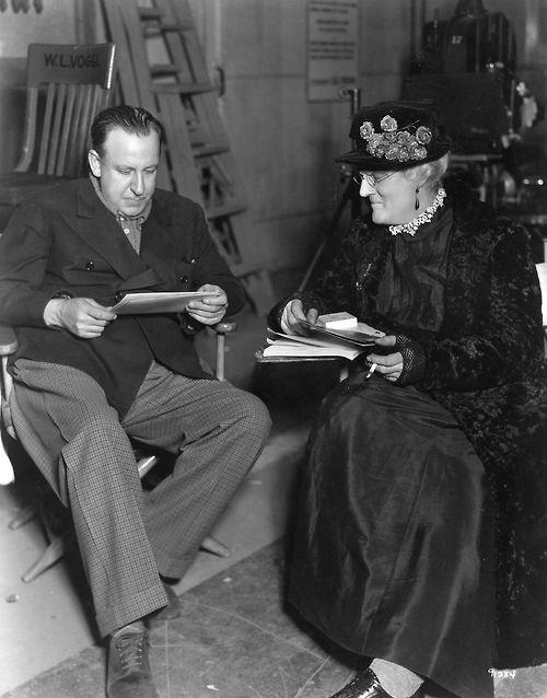Tod Browning and Lionel Barrymore. SET, DEVIL DOLL, 1936