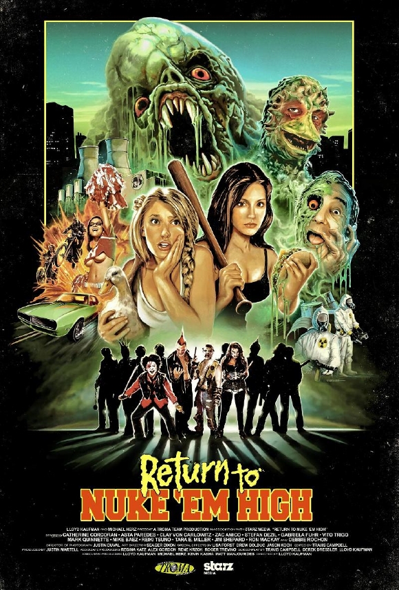 Ultra-gore et politiquement (très) incorrect comme il se doit, "Return to Nuke'Em High" de Lloyd Kaufman, en postproduction, est un remake de "Class of Nuke'Em High", alias "Atomic College"... (voir ci-dessous)