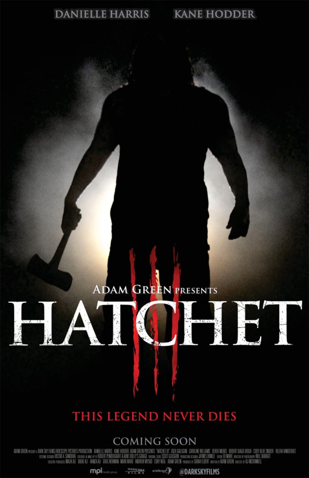 Distribué le 14 juin aux USA, "Hatchett III", est la première réalisation du cameraman BJ McDonnell, qui succède à Adam Green, auteur des deux précédents volets (voir ci-dessous)