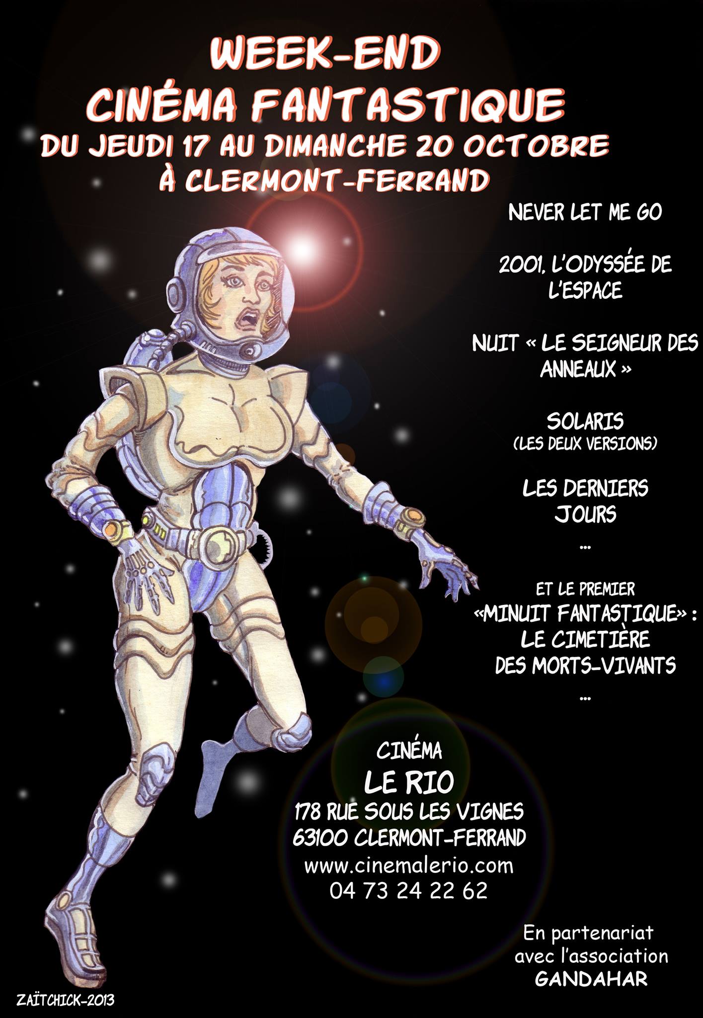 17 au 20 octobre à Clemont-Ferrand, WEEK-END FANTASTIQUE au cinéma Le Rio ("Never Let Me Go", "Solaris", Les derniers jours", nuit "Le Seigneur des Anneaux", "Le Cimetière des morts-vivants")