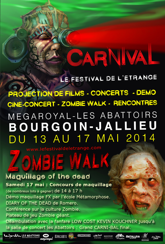 Du 13 au 17 mai aura lieu CARNIVAL, le Festival de l'Etrange, à Bourgoin-Jallieu (voir ci-dessous)