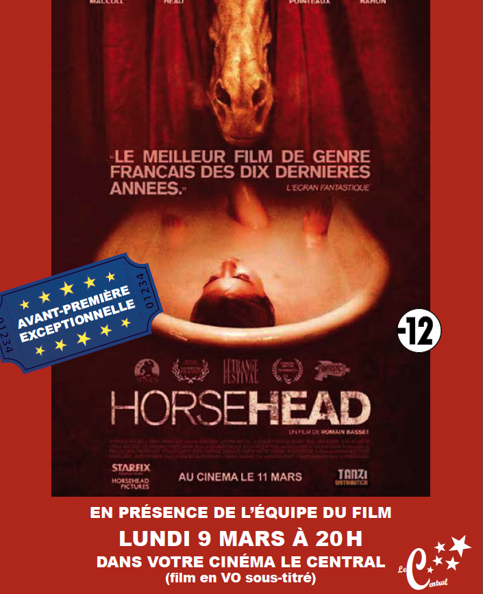 Le lundi 9 mars aura lieu au Cinéma Le Central de Puteaux (136 rue de la République) en présence de l'équipe du film (dont le réalisateur Romain Basset et le chanteur & acteur Murray Head) l'avant-première de HORSEHEAD....