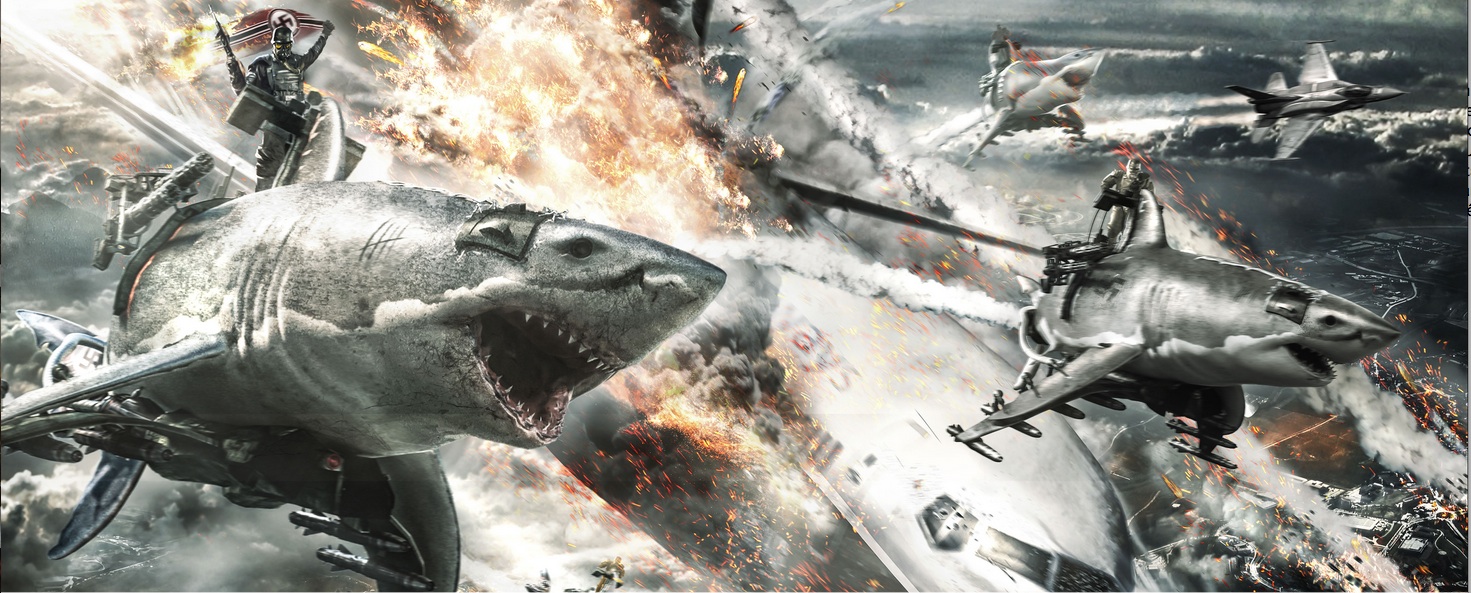Des requins volants chevauchés par des nazis zombies sont les vedettes de SKY SHARKS, en tournage actuellement…. (voir ci-dessous)