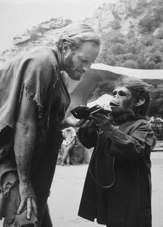 tournage avec Charlton Heston