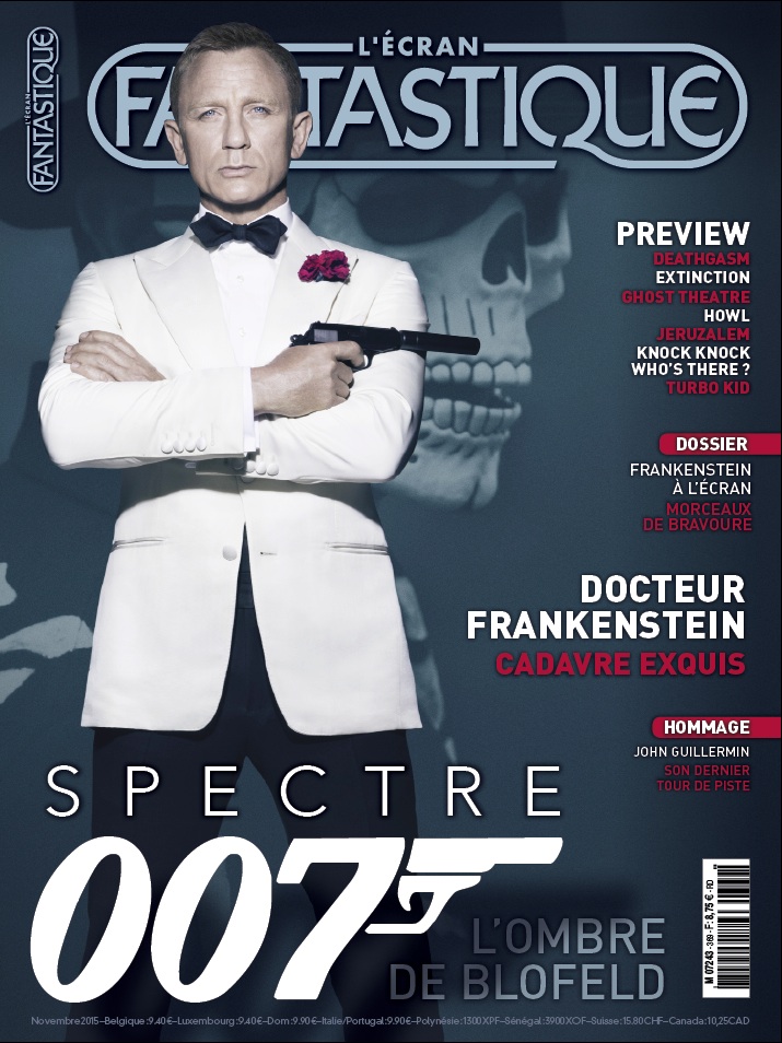 On vient de visionner le nouveau James Bond en projection de presse ce matin, "007 Spectre", et on l'a trouvé excellent ! Prochainement ici, le jour de sa sortie (le 11 novembre), la critique de L'EF