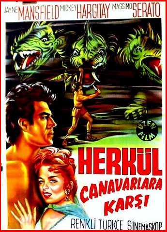 Les Amours d'Hercule (Gli amori di Ercole) 1960, de Carlo Ludovico Bragaglian avec Mickey Hargitay (Hercule), Jayne Mansfield (la reine Deinarira), Massimo Serato (Licos), Moira Orfei (Némée)