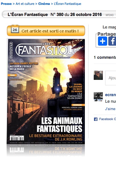 Le nouveau numéro est paru aujourd"hui, en avance ! Il ne sera dispo partout  que d'ici vendredi.