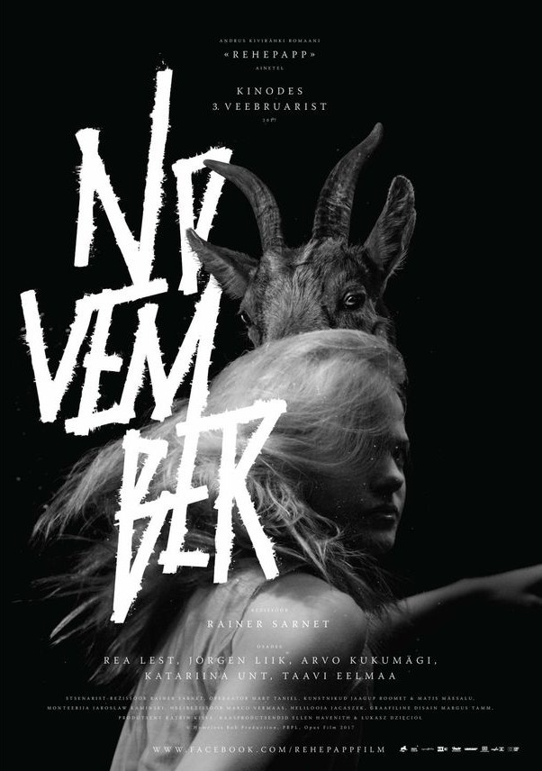 Représentant officiellement l’Estonie aux Oscars, «November», distribué demain en Estonie, est basé sur le roman "Rehepapp" d'Andrus Kivirähk, un des grands best-sellers de ces vingt dernières années.