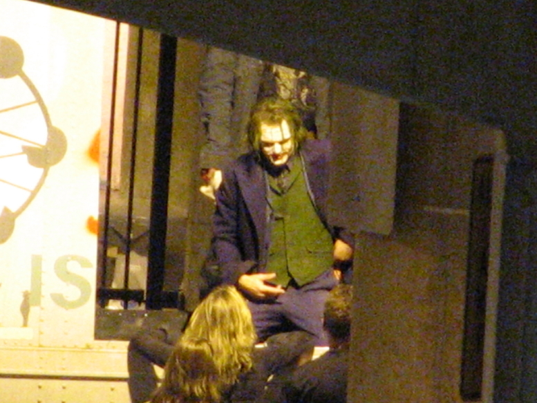 Heath Ledger sur le plateau de "The Dark Knight"