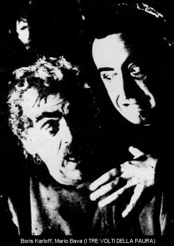 Mario Bava et Boris Karloff, sur le tournage des "3 Visages de la Peur"