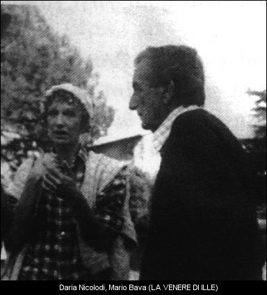 Mario Bava et Daria Nicolodi sur le tournage de "La Vénus d'Ille"