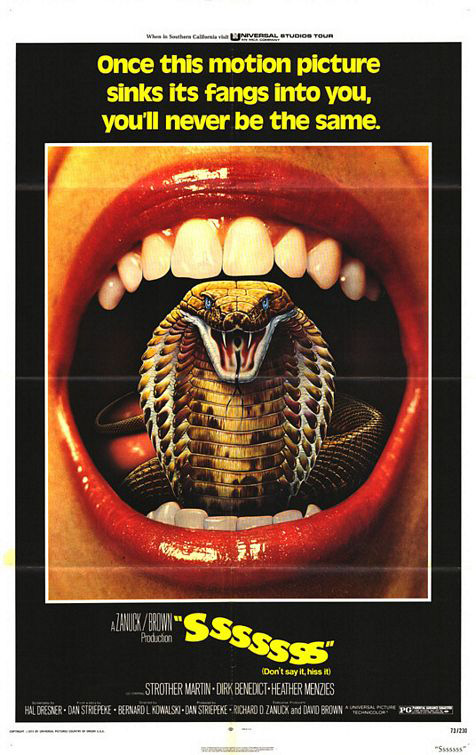 "SSSnake": Prix des SFX de maquillage attribué à John Chambers au 3e Festival de Paris du Film Fantastique et de Science-Fiction (1974). Produit par Richard D. Zanuck