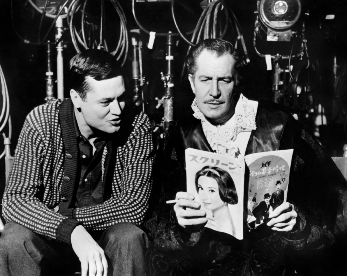 Roger Corman et Vincent Price sur le tournage de "La chute de la maison Usher"